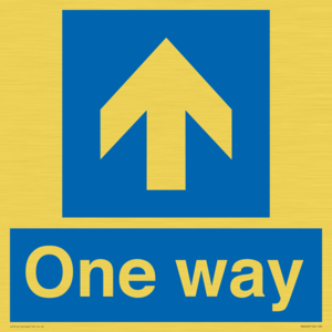 One way with up directional arrow